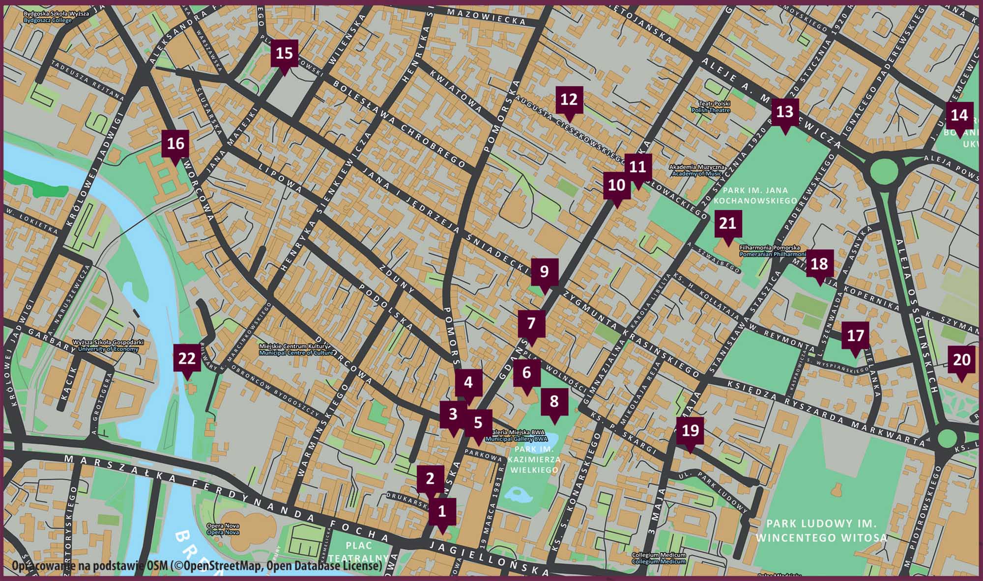 Dookoła Śródmieścia | Mapa | Bydgoszcz